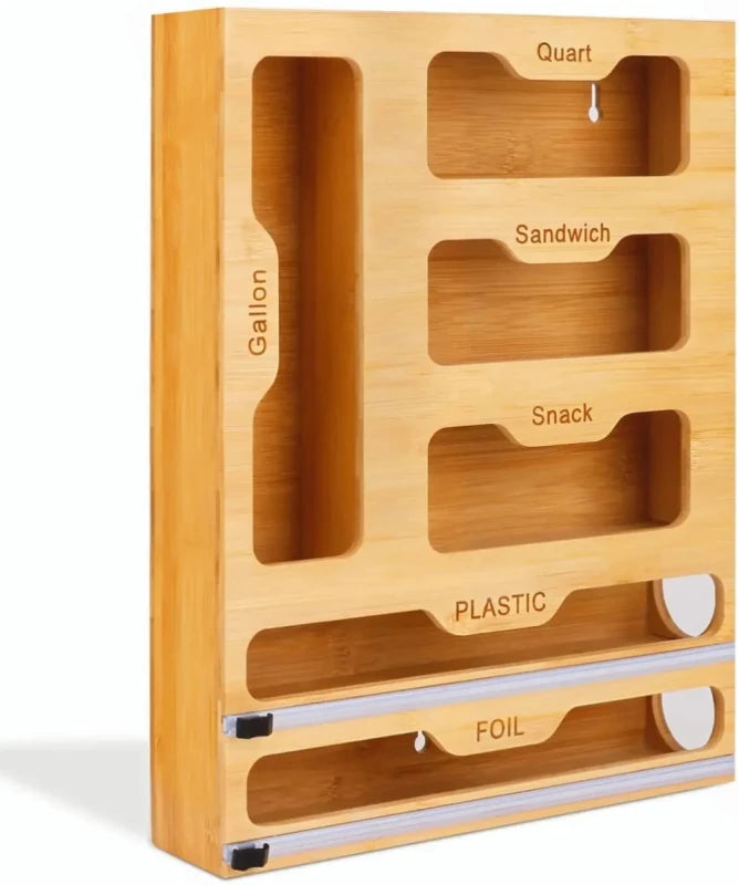 Organizador de Cocina de Bambú para Envolturas - Chammpy